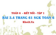 Bài 3.4 trang 61 SGK Toán 6 tập 1 Kết nối tri thức